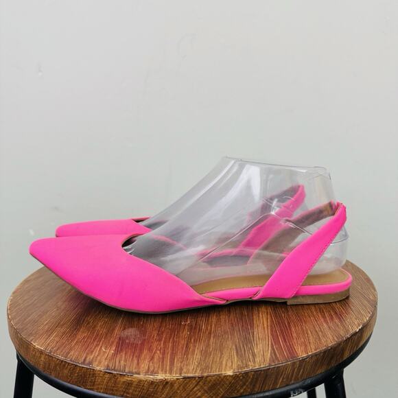 Madden Girl Faux Leather Pink Pointed Toe Slingback Heels Women’s Size 8 - Picture 1 of 10